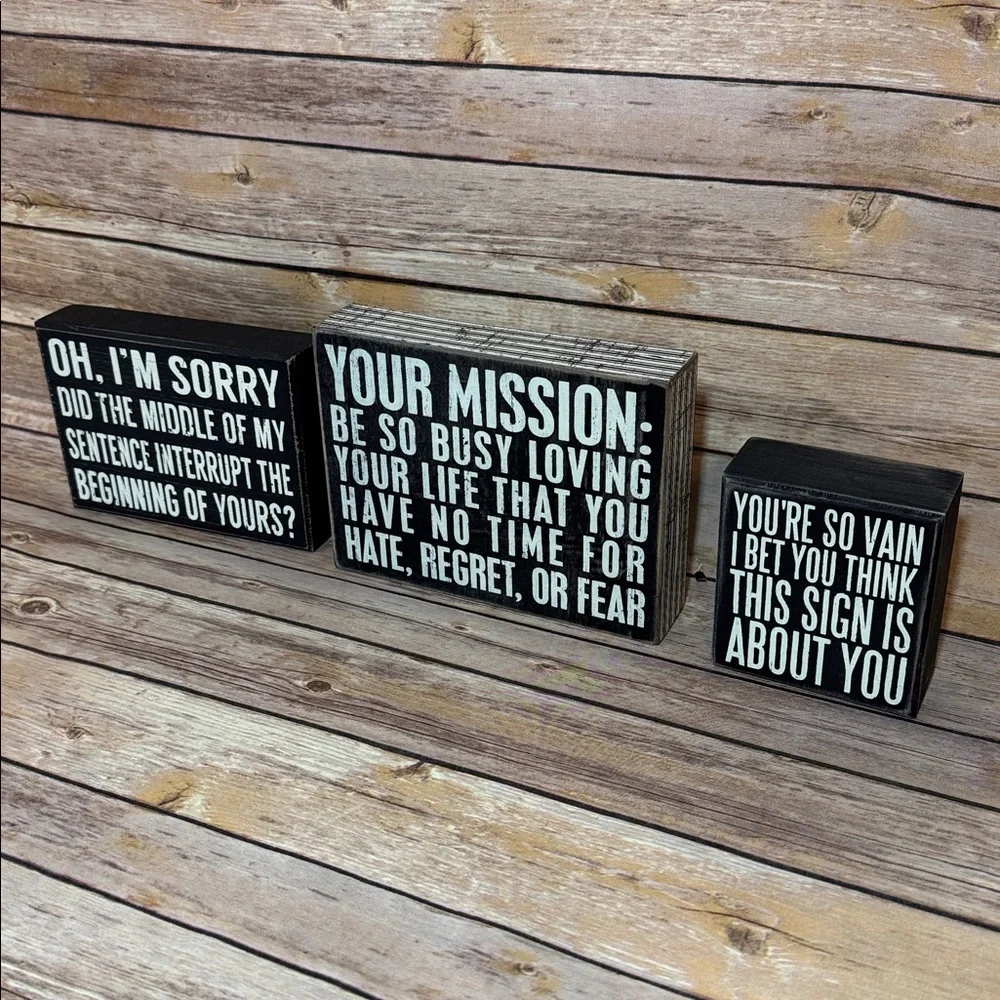 Primitives by Kathy Inspirational Black and White box signs Decor Set - Picture 2 of 8